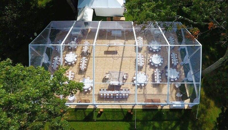 Romantic Wedding Party in a Clear Top Tent