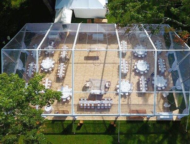 Romantic Wedding Party in a Clear Top Tent