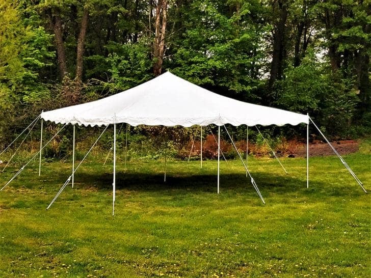 Tent porch outlet poles