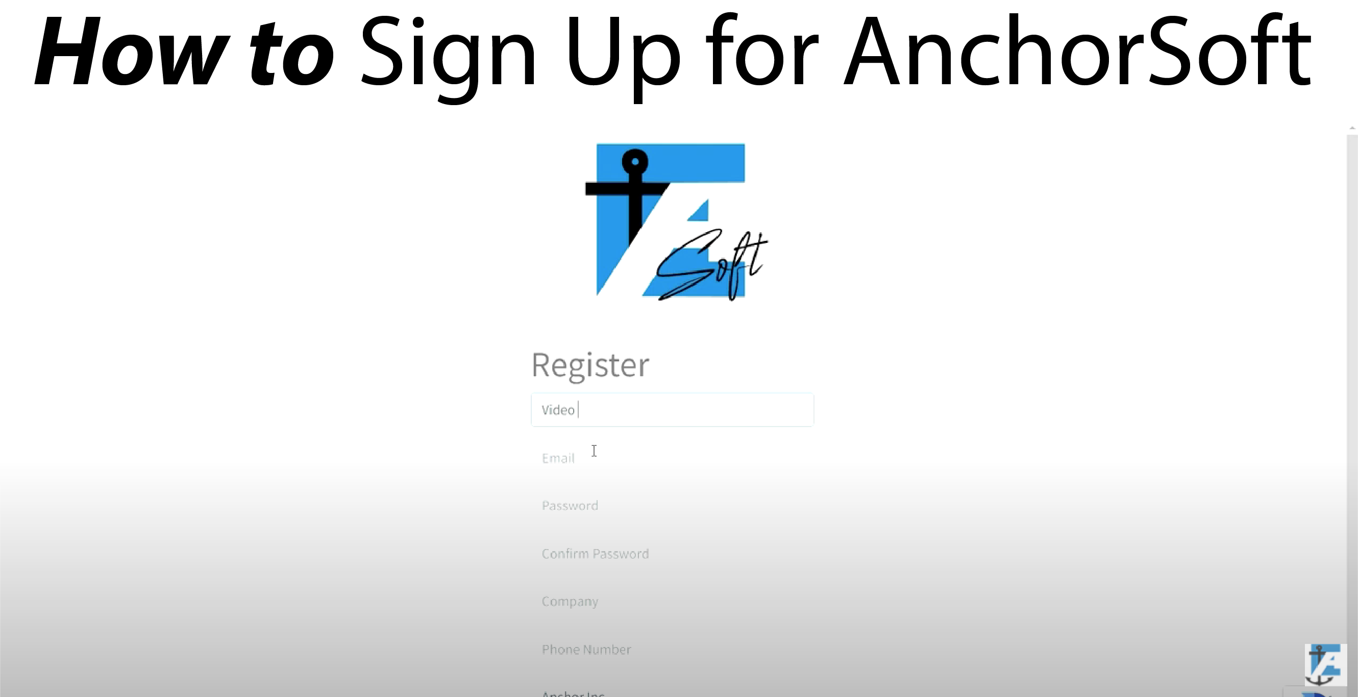 Sign up for anchorsoft