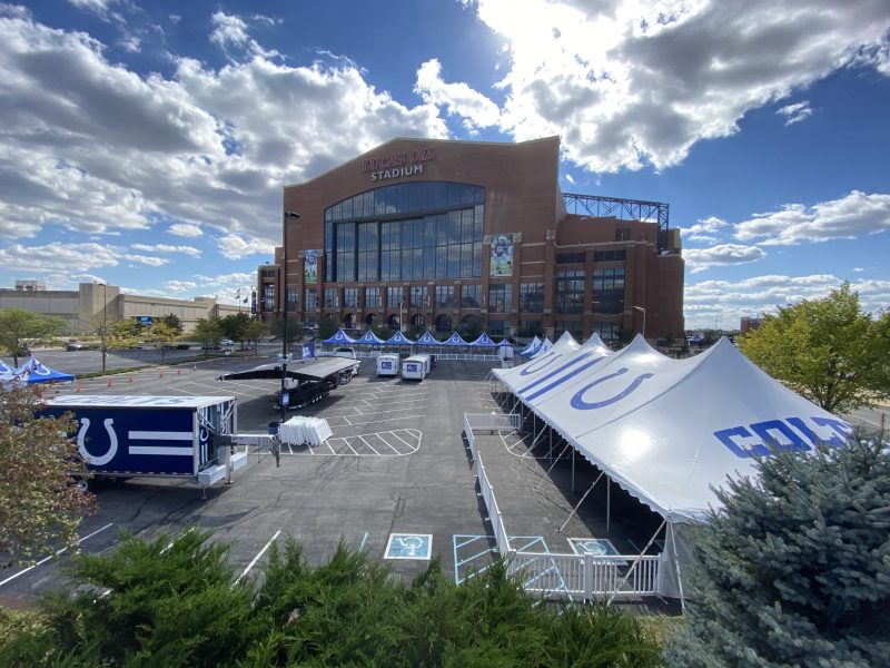 Tent-CenturyFrames-20x20and10x10-LucasOilStadium-ColtsvsTexans-10_16_21-AllOccasionTentRental,Inc-min