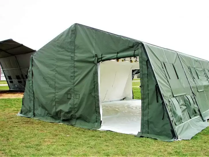Green outdoor military shelter tent Anchor Industries