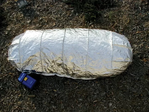 Anchor Industries emergency fire shelter in protective foil cover