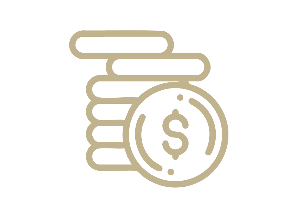 Gold icon representing financial growth or investment.