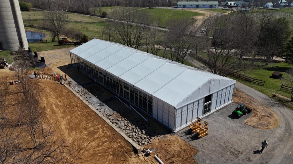 Exterior view of a modern, modular Anchor Warehouse building designed for flexible industrial storage.